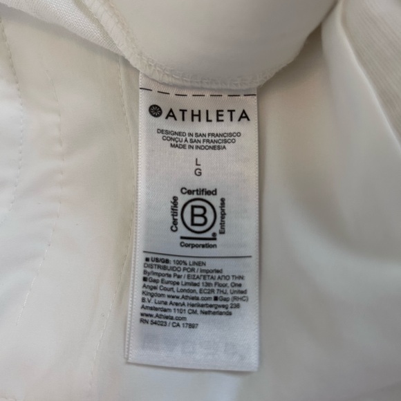 Athleta Retreat High Rise Linen Ankle Pant White Womens Size Large NWOT - Picture 12 of 12